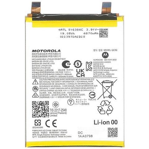 Ricambio Batteria Litio Integrata 5000mah Originale Qc50 Bulk Per Edge 50 Fusion Xt2429 - Foto 1
