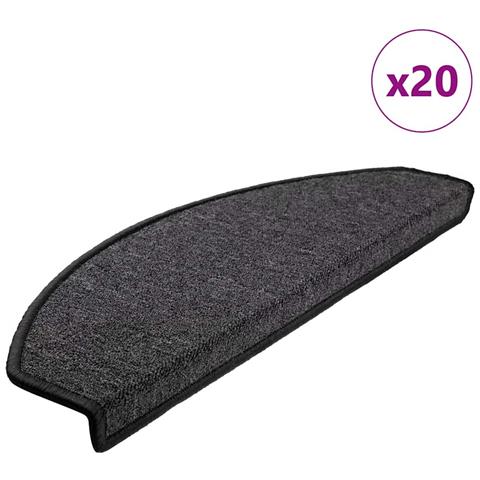 Tappetini per scale 20 pz 65x24x4 cm Antracite Semicircolari Grandi - Foto 1