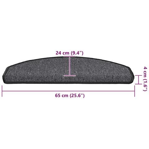 Tappetini per scale 20 pz 65x24x4 cm Antracite Semicircolari Grandi - Foto 8