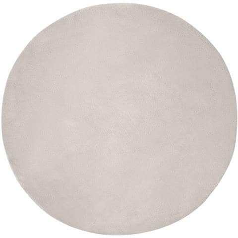 Tappeto in Pelliccia Sintetica di Coniglio Olite Beige Ø 80 cm - Foto 1
