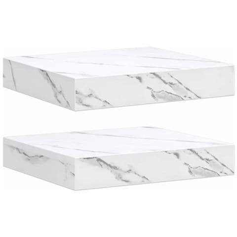 Scaffale da parete 2 pcs Marmo Bianco 23 x 23,5 x 4 cm - Foto 1