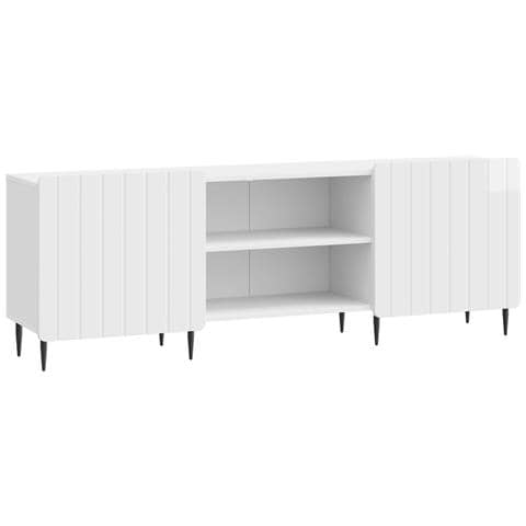 Mobile TV Bianco Lucido 150 x 31 x 52 cm Legno ingegnerizzato - Foto 1