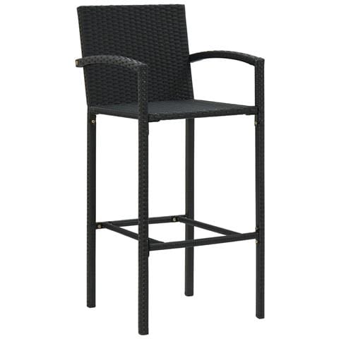 Sgabelli da Bar 4 pz in Polyrattan Nero - Foto 2
