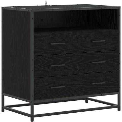 Mobile con Cassetti 3-Cassetto Rovere nero 70 x 41 x 70 cm - Foto 1