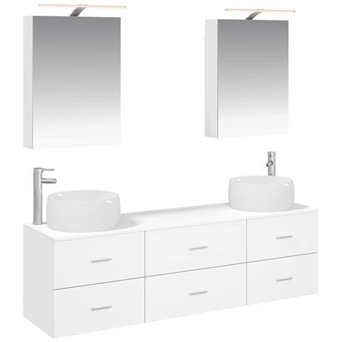 Set di mobili per il bagno 5 pcs Bianco - Foto 1