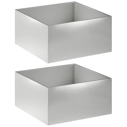 Vaso da giardino 2 pz Argento 100 x 100 x 40 cm Acciaio Inox - Foto 1