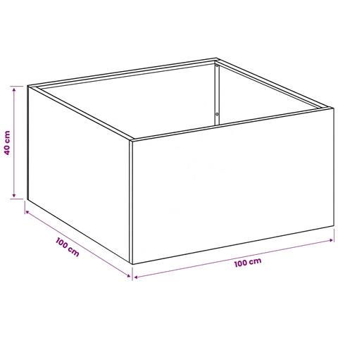 Vaso da giardino 2 pz Argento 100 x 100 x 40 cm Acciaio Inox - Foto 8