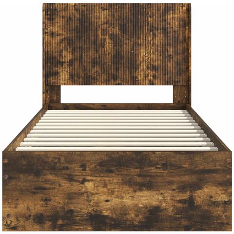 Struttura del letto con stoccaggio e testata Rovere Fumo - Foto 10