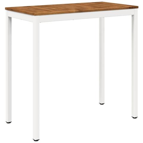 Tavolo Bar da Giardino Naturale e Bianco 108,5 x 55 x 105 cm - Foto 1