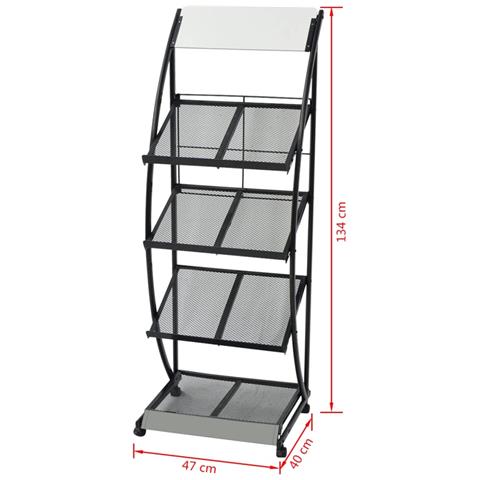 Portariviste 47x40x134 Cm Nera E Bianca A4 - Foto 6