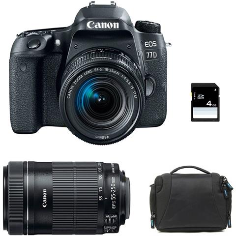 Eos 77d + 18-55 Is Stm + 55-250 Is Stm + Custodia + Sd 4go - Foto 1