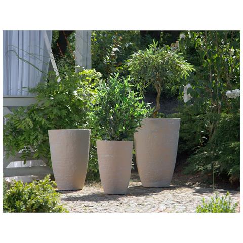 Vaso Tondo Per Interno Ed Esterno Beige 43x43x60cm Camia - Foto 35