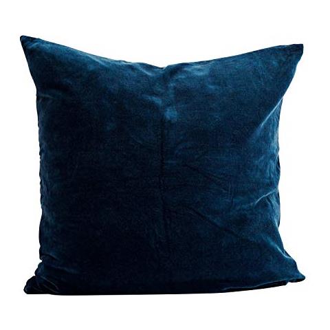 Madam Stoltz Federa In Velluto Cuscino In Colore Zaffiro Blu In Puro Cotone Misura 60 X 60 Cm Eprice