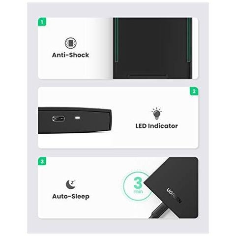 Usb C Disco Rigido Esterno Da 25 Pollici Caddy Hdd Usb 3.1 Thunderbolt 3 Ssd Caso Disk Reader Compatibile Con 7 Millimetri 95 Millimetri Interno Hdd Ssd Come Samsung 860 Evo Wd Blu Crucial Bx500 Ecc - Foto 2