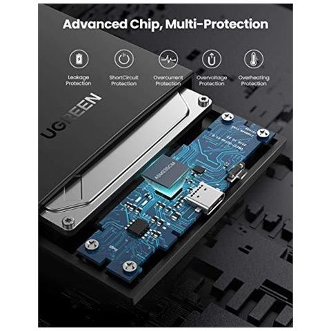 Usb C Disco Rigido Esterno Da 25 Pollici Caddy Hdd Usb 3.1 Thunderbolt 3 Ssd Caso Disk Reader Compatibile Con 7 Millimetri 95 Millimetri Interno Hdd Ssd Come Samsung 860 Evo Wd Blu Crucial Bx500 Ecc - Foto 4