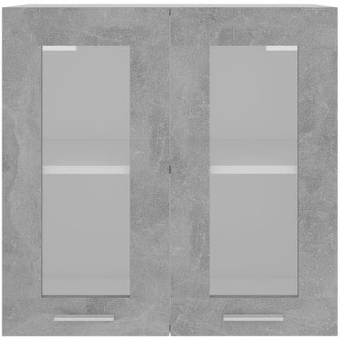 Mobile Pensile con Vetro “Lyon” Grigio Cemento 60x31x60 cm - Foto 2