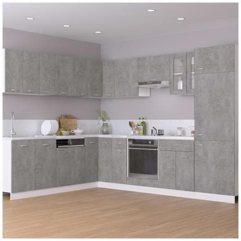 Mobile Pensile con Vetro “Lyon” Grigio Cemento 60x31x60 cm - Foto 9