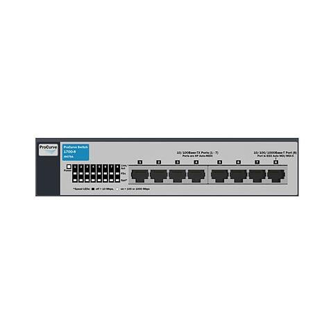 Ethernet Switch HP ProCurve 1700-8 7 Porte - 8 x RJ-45 - 10/100/1000Base-T, 10/100Base-TX - Foto 2