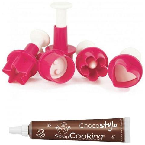 5 Tagliabiscotti Per Pasta Di Zucchero + Penna Alimentare Al Cioccolato - Foto 1