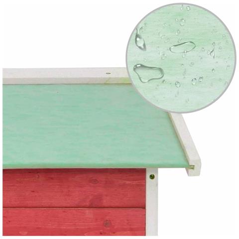 Casetta Per Tosaerba Robotizzato 72x87x50 Cm Rossa Bianca Abete - Foto 2