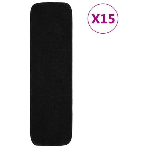 Tappetini Per Scale Antiscivolo 15 Pz 75x20cm Neri Rettangolari - Foto 1