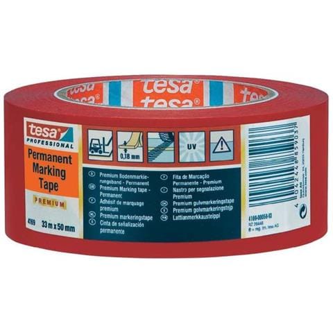 Nastro adesivo per marcatura rosso 33 m x 50 mm - Foto 1