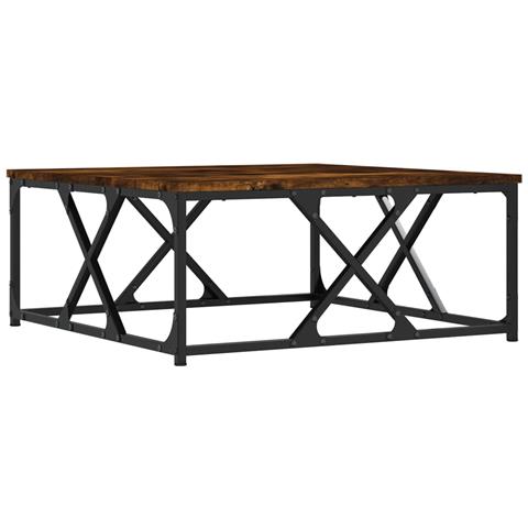 Tavolino Da Salotto Rovere Fumo 70x70x30cm In Legno Multistrato - Foto 1