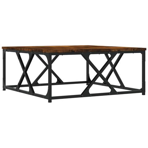 Tavolino Da Salotto Rovere Fumo 70x70x30cm In Legno Multistrato - Foto 9
