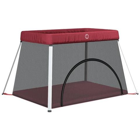 Box Per Bambini Con Materasso Rosso Tessuto Di Lino - Foto 2