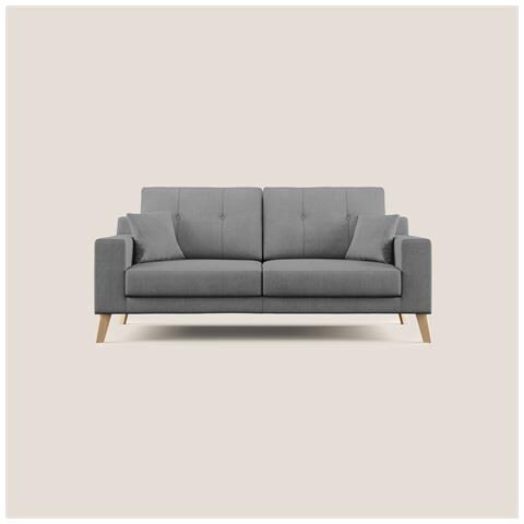 Danish Divano moderno in tessuto morbido impermeabile T02 146 cm grigio - Foto 3