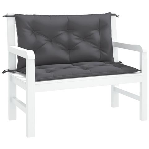 Cuscini Panca Giardino 2pz Antracite 100x50x7cm Tessuto Oxford - Foto 3