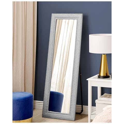 Specchio Da Terra Ecopelle Grigio Chiaro 50 X 150 Cm Locronan - Foto 1