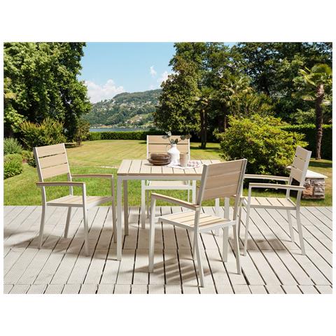 Set Da Giardino 4 Posti Beige Prato - Foto 1