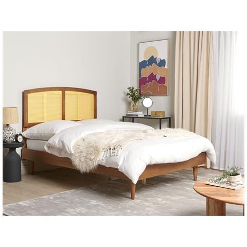 Letto Rattan Varzy 140 X 200 Cm Marrone - Foto 1