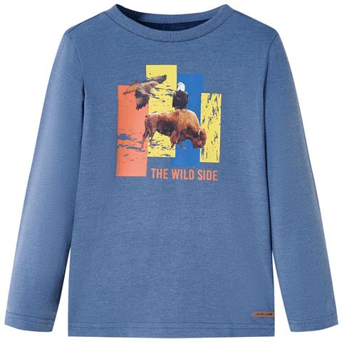Maglietta Bambino A Maniche Lunghe Blu Mélange 116 - Foto 1