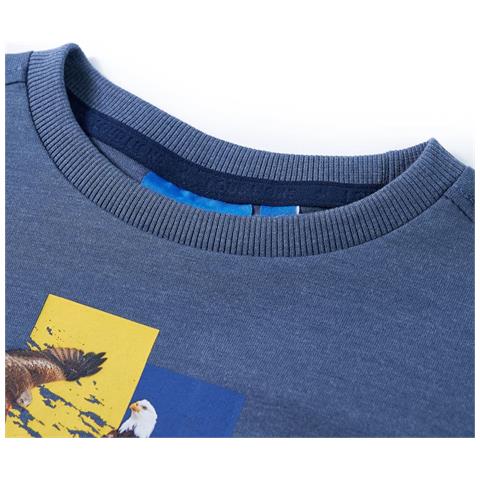 Maglietta Bambino A Maniche Lunghe Blu Mélange 116 - Foto 3