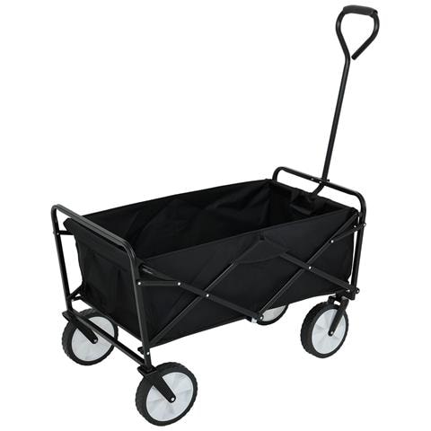 Carrello da Spiaggia Pieghevole TYRS con Ruote in Plastica, Portata Massima 110 kg, Colore Nero - Foto 2