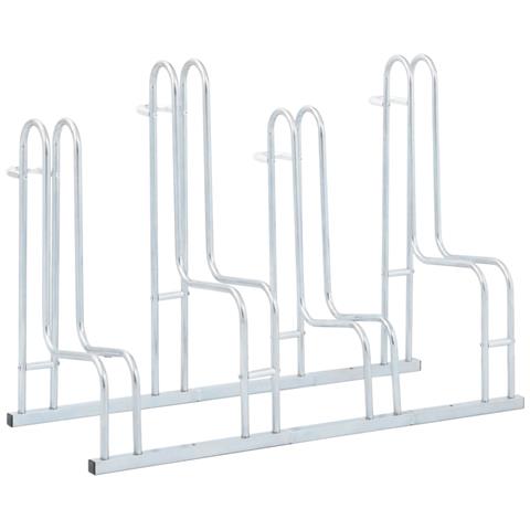 Supporto Per 4 Bici Da Pavimento Autoportante Acciaio Zincato - Foto 1