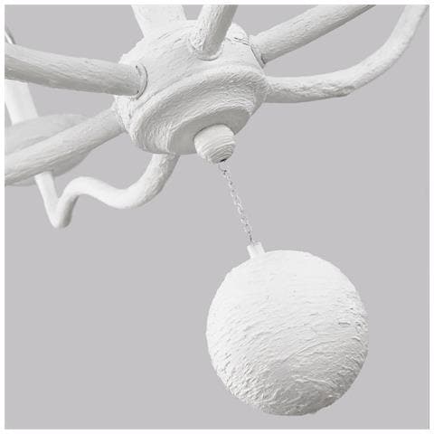 Lampadario Classico Annie Acciaio Bianco Gesso 6 Luci E14 - Foto 2