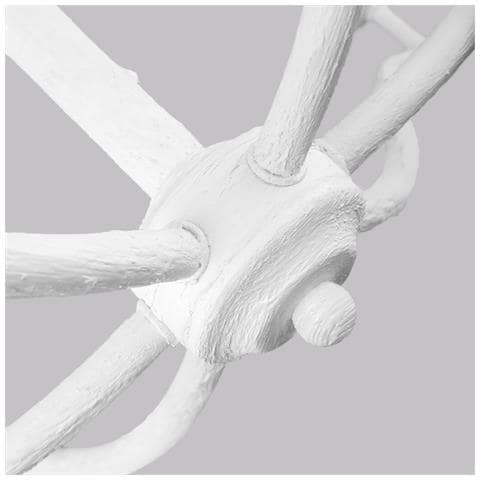 Lampadario Classico Annie Acciaio Bianco Gesso 6 Luci E14 - Foto 5
