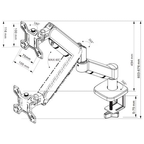 Supporto Da Scrivania Per Monitor 13-32'' - Foto 2