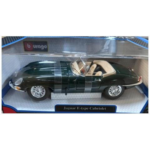Auto In Miniatura Jaguar E-type Cabriolet 1961 Scala 1/18, Verde Scuro - Foto 3