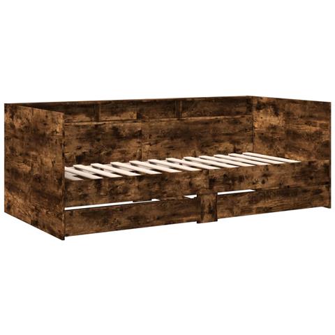 Divano Letto Con Cassetti Senza Materasso Rovere Fumo 100x200cm - Foto 3