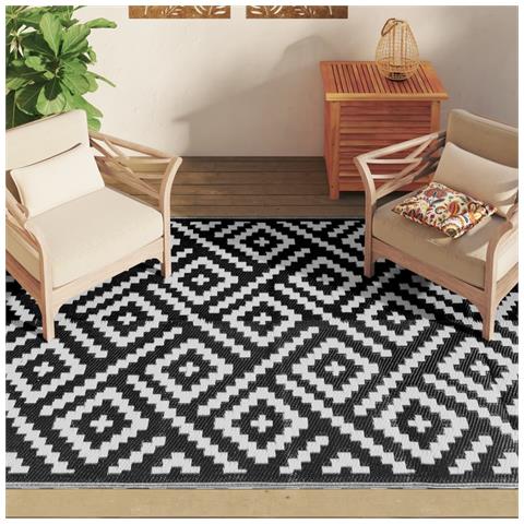 Tappeto Da Esterni Bianco E Nero 160x230 Cm In Pp - Foto 3