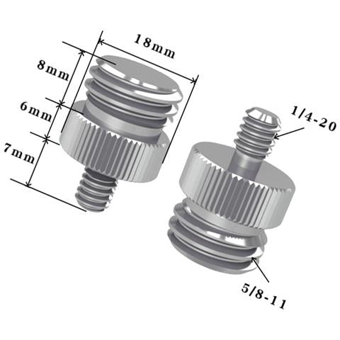 Set Di Adattatori Per Treppiede Da 5: Adattatore Filettato Da 1/4-20 Pollici A 5/8-11 Pollici Silver 1/4-20 - Foto 2