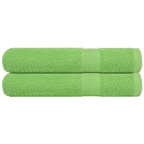 Asciugamani Per Sauna 2 Pz Verde Mela 80x200 Cm 360 G /m Cotone - Foto 1