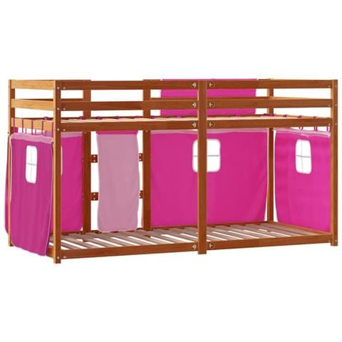 Letto a Castello senza Materasso Rosa 90x200 cm Legno di Pino - Foto 10