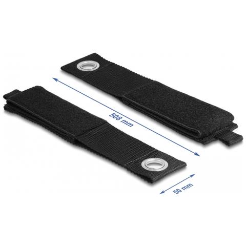 DeLOCK Robusto Tracolla con chiusura a strappo con occhiello di fissaggio L 508 x P 50 mm nero 5 pezzi - Foto 2