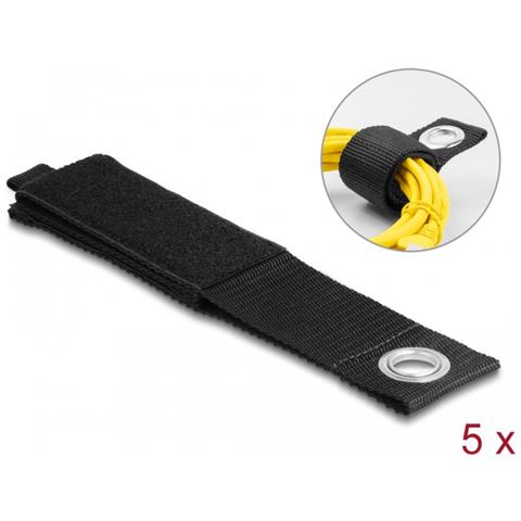 DeLOCK Robusto Tracolla con chiusura a strappo con occhiello di fissaggio L 508 x P 50 mm nero 5 pezzi - Foto 4