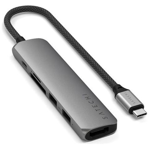 Hub Usb-c Slim Multiport 6-in-1 4k Power Delivery 100w, Grigio - Foto 5